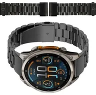 Akcesoria do smartwatchy - Bizon Pasek ze stali nierdzewnej Strap Watch Aura 22 mm do smartwatcha, czarny - miniaturka - grafika 1