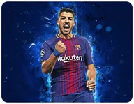 Podkładki pod mysz - PODKŁADKA POD MYSZKĘ LUIS SUAREZ Z IMIENIEM 23x19CM DO LAPTOPA - miniaturka - grafika 1