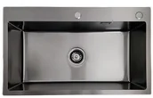 Zlewozmywaki - Stellman Zlewozmywak stalowy jedno komorowy STEEL 7545 czarny - miniaturka - grafika 1