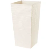 Donice - Donica na kwiaty z wkładem Tuluza dłuto 35 cm, kremowa - miniaturka - grafika 1