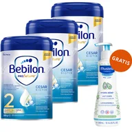 Mleko modyfikowane - Bebilon Profutura CesarBiotik 2, mleko następne, po 6 miesiącu, 3 x 800 g + Mustela Bebe Enfant Hydra Bebe, mleczko do ciała, 300 ml gratis - miniaturka - grafika 1