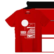 Odzież do sportów motorowych - T-shirt koszulka Nissan 180SX czerwona-L - miniaturka - grafika 1