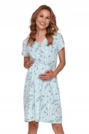 Piżamy ciążowe - Ciążowa koszula do karmienia nocna, niebieska L i praktyczna - miniaturka - grafika 1