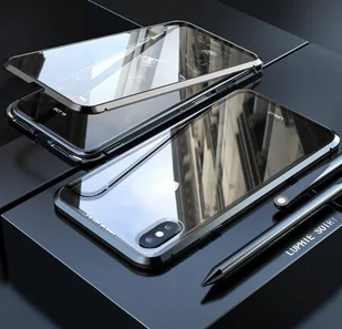 Wozinsky Full Magnetic Case magnetyczne etui 360 pokrowiec na przód i tył z wbudowanym szkłem Samsung Galaxy A72 4G czarno-przezroczysty - Etui i futerały do telefonów - miniaturka - grafika 11
