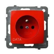 Gniazdka elektryczne - Ospel elektro Gniazdo Pojedyncze 2P+Z z uziemieniem DATA - Karo GP-1SZD/M/00 - miniaturka - grafika 1