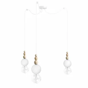 Loft Bala 3 biała strukturalna lampa wisząca KOLOROWE KABLE - Lampy sufitowe - miniaturka - grafika 1