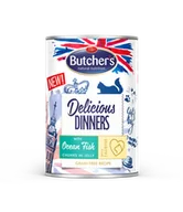 Mokra karma dla kotów - BUTCHER'S Delicious Dinners z rybą morską kawałki w galaretce 400g (kot) - miniaturka - grafika 1