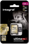 Karty pamięci - Integral 128 GB Ultima Pro Micro SD Card (SDXC) UHS-I U1 + adapter 90 MB/s INMSDX128G10-90U1 - miniaturka - grafika 1