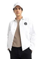 Płaszcze męskie - DeFacto Płaszcz męski, biały, L - miniaturka - grafika 1