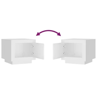 Lumarko Stolik kawowy, biały, 51x50x45 cm, materiał drewnopochodny - Ławy i stoliki kawowe - miniaturka - grafika 7