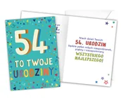 Kartki okolicznościowe i zaproszenia - Karnet LKL-059 54. urodziny - miniaturka - grafika 1