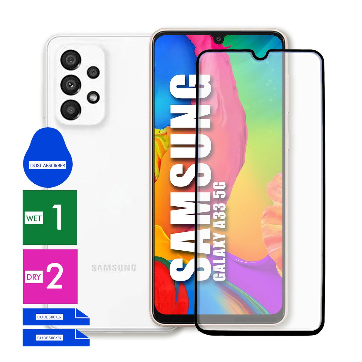 SZKŁO OCHRONNE DO SAMSUNG GALAXY A33 5G HARTOWANE 9H PEŁNE CAŁY EKRAN 5D