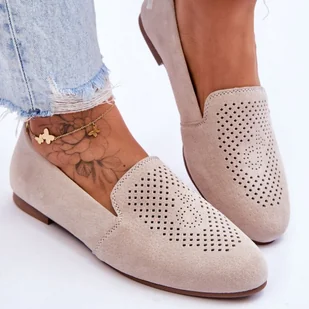 Lordsy damskie S.Barski Giovana 41 Beżowe (3094656369069). Loafersy damskie - Półbuty damskie - miniaturka - grafika 1