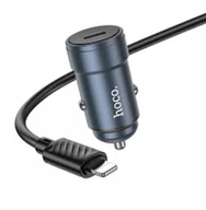 Ładowarki samochodowe - Ładowarka samochodowa Hoco USB C QC3.0 PD 30W + kabel USB C do Lightning Z57 szara - miniaturka - grafika 1
