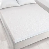 Prześcieradła - Prześcieradło Frotte Żakardowe Bez Gumki 150X205Cm Biały - miniaturka - grafika 1