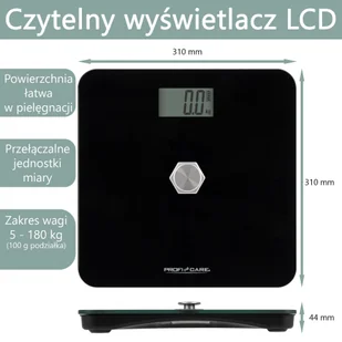 Kinetyczna waga łazienkowa ProfiCare PC-PW 3112 (czarna) - Wagi łazienkowe - miniaturka - grafika 5