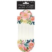 Zakładki do książek - Zakładka magnetyczna owal Kolorowe kwiaty - miniaturka - grafika 1