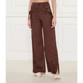 Spodnie damskie - Patrizia Pepe Lniane spodnie cargo | Regular Fit - miniaturka - grafika 1