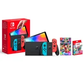 Konsole Nintendo - Nintendo Switch OLED Czerwono-niebieski + Mario Kart 8 Deluxe + Mario Kart 8 Deluxe-Booster Course Pass Set - miniaturka - grafika 1