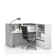 Zestawy mebli biurowych - Zestaw biurowy narożny SEGMENT, prawy, biały - miniaturka - grafika 1
