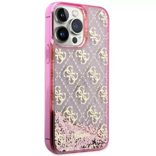 Guess GUHCP14LLC4PSGP iPhone 14 Pro 6.1" różowy/pink hardcase Liquid Glitter 4G Transculent - Etui i futerały do telefonów - miniaturka - grafika 4