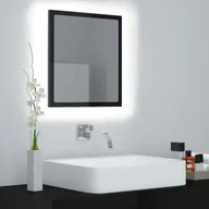 Lustra - vidaXL Lumarko Lustro łazienkowe LED, wysoki połysk, czarne, 40x8,5x37 cm 804914 - miniaturka - grafika 1