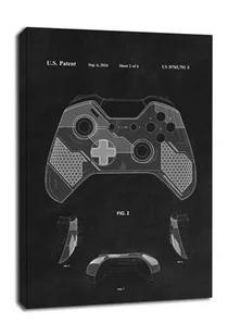 Patent, Kontroler XBox Czarny - obraz na płótnie Wymiar do wyboru: 40x50 cm - Obrazy i zdjęcia na płótnie - miniaturka - grafika 1