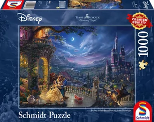 Schmidt Spiele 59484 Thomas Kinkade, Disney, Beauty and the Beast, Dance in the Moonlight, 1.000 piece puzzles - Puzzle Schmidt Spiele 59484 Thomas Kinkade, Disney, Beauty and the Beast, Dance in the Moonlight, 1.000 piece puzzles - Puzzle - miniaturka - grafika 1