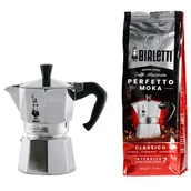 Zaparzacze i kawiarki - Bialetti Zestaw Moka Express 3tz + kawa Perfetto Moka Classico 250g - miniaturka - grafika 1