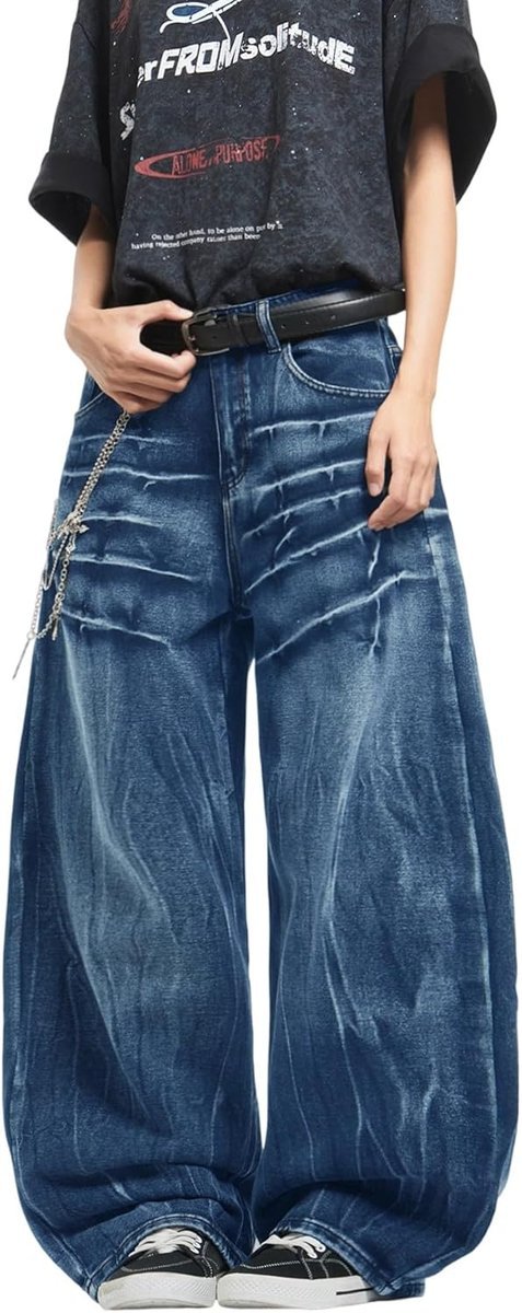 Zewool Spodnie Męskie Jeansowe Luźne Baggy Streetwear Y2K Oversize M