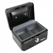 Sejfy i kasy pancerne - KASETKA ZAMEK BĘBENOWY STAL STOPOWA 15 x 12 x 8 cm CZARNA - miniaturka - grafika 1