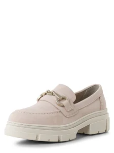 Tamaris - Skórzane loafersy damskie, różowy - Baleriny - miniaturka - grafika 1