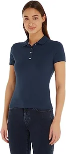 Tommy Jeans Damska koszulka polo Tjw BBY Essential Ss S/S, Ciemna granatowa, L - Koszulki i topy damskie - miniaturka - grafika 1