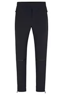 Spodenki męskie - BOSS Męskie spodnie do biegania T Track2 Tapered-Fit z dekoracyjnymi elementami odblaskowymi, Black1, 54 - miniaturka - grafika 1