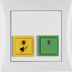 Hager Polo Panel obecności z przyciskiem anulującym ramka S.1 biały połysk 52058989 52058989 - Gniazdka elektryczne - miniaturka - grafika 1