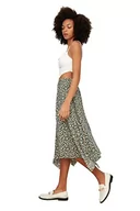 Spódnice - Trendyol Damska asymetryczna spódnica z dzianiny, wielokolorowa, średnia - miniaturka - grafika 1