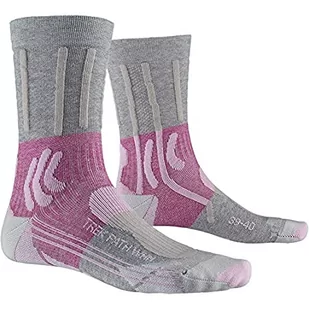 X-socks Trek Path skarpety damskie szary Pearl Grey/Flamingo Pink 35-36 XS-TS10S19W - Skarpetki damskie - miniaturka - grafika 1