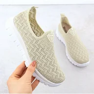 Slip on damskie - Półbuty sportowe damskie ażurowe slip on beżowe Artiker 56C1016 beżowy - ARTIKER - miniaturka - grafika 1