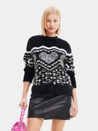 Swetry damskie - Desigual Sweter 23WWJF56 Czarny Regular Fit - miniaturka - grafika 1