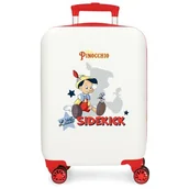Walizki - Joumma Disney Pinocchio & Litle Sidekick Walizka kabinowa biała 33 x 50 x 20 cm sztywne tworzywo ABS boczne zapięcie szyfrowe 28,4 l 2 kg 4 podwójne koła bagaż ręczny, biała, walizka kabinowa - miniaturka - grafika 1