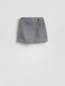 Spódnice - Reserved - Spódnica mini z zakładką - ciemnoszary - miniaturka - grafika 1
