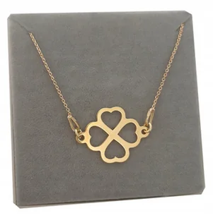 Złoty naszyjnik koniczynka ażur CELEBRYTKA srebro - Naszyjniki - miniaturka - grafika 1