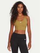 Koszulki i topy damskie - Roxy Biustonosz sportowy Heart Into It Attitude ERJKT04326 Beżowy - miniaturka - grafika 1