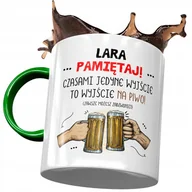 Kubki - Kubek Zielony Dla Lary Żony Koleżanki na Prezent z Nadrukiem ze Zdjęciem + Opakowanie na prezent (wzór 02) - miniaturka - grafika 1