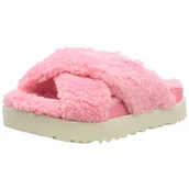 Kapcie damskie - UGG Damskie kapcie W Fuzz Sugar Cross Slide, Różowy jaśmin, 37 EU - miniaturka - grafika 1