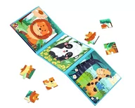 Zabawki interaktywne dla dzieci - Magnetyczne Klocki , Puzzle Montessori - Zwierzęta Leśne poz.1 - miniaturka - grafika 1