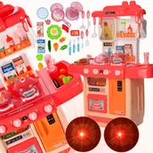 Zabawki AGD - KUCHNIA DLA DZIECI WODA KRAN DŹWIĘK ŚWIATŁA PALNIK RÓŻOWA X25R - miniaturka - grafika 1