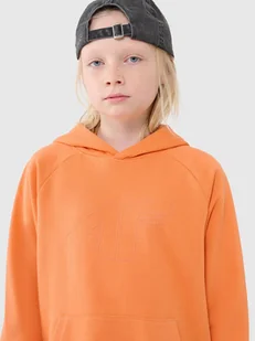 4F Bluza chłopięca dresowa nierozpinana z kapturem 4FJWSS25TSWSM1712-70S Pomarańczowy Roz. 158 - Bluzy dla chłopców - miniaturka - grafika 1