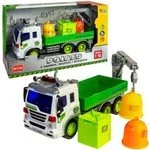 Samochody i pojazdy dla dzieci - Śmieciarka z napędem i śmietnikami światło/dźwięk 1:16 - miniaturka - grafika 1