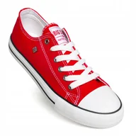 Trampki damskie - BIG STAR TRAMPKI damskie TENISÓWKI klasyczne niskie T274020 czerwone 39 - miniaturka - grafika 1